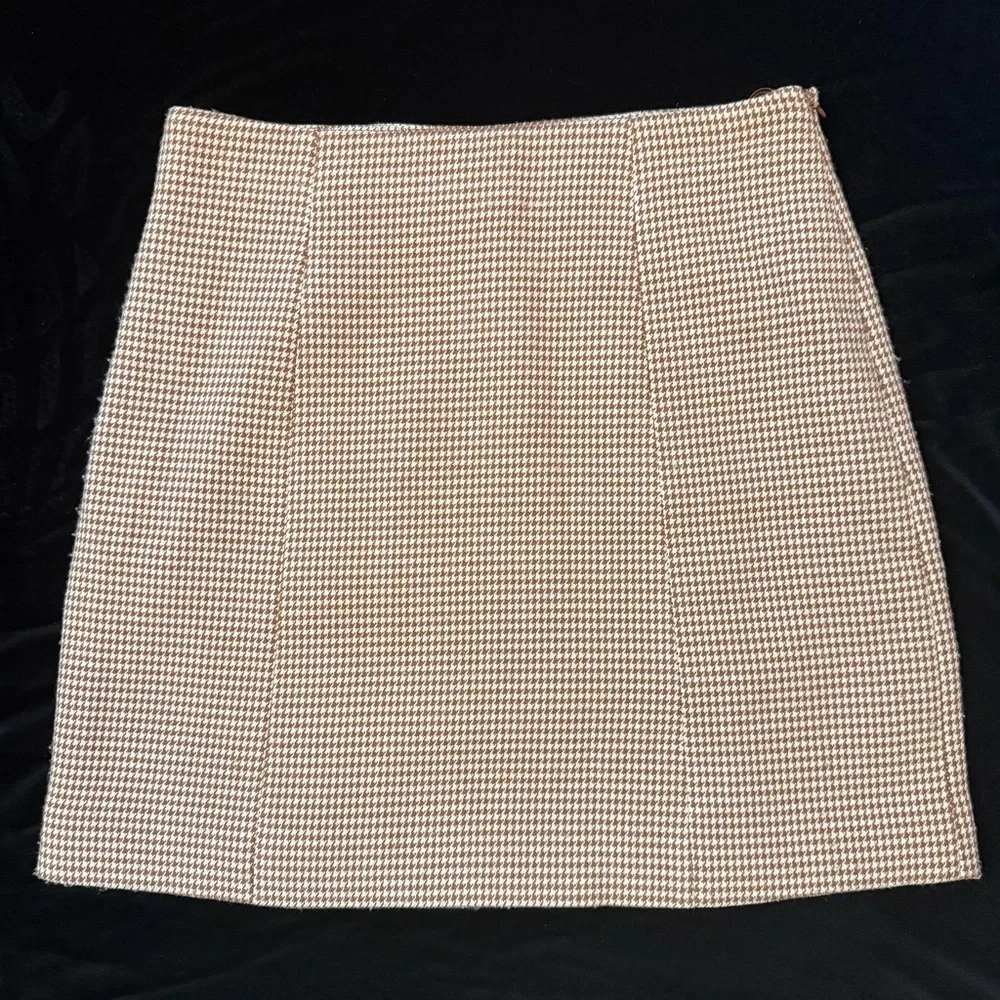 New! Favorite‎ Daughter The First Wife Miniskirt in Toffee Houndstooth Sz 8 $188
